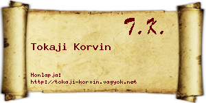 Tokaji Korvin névjegykártya